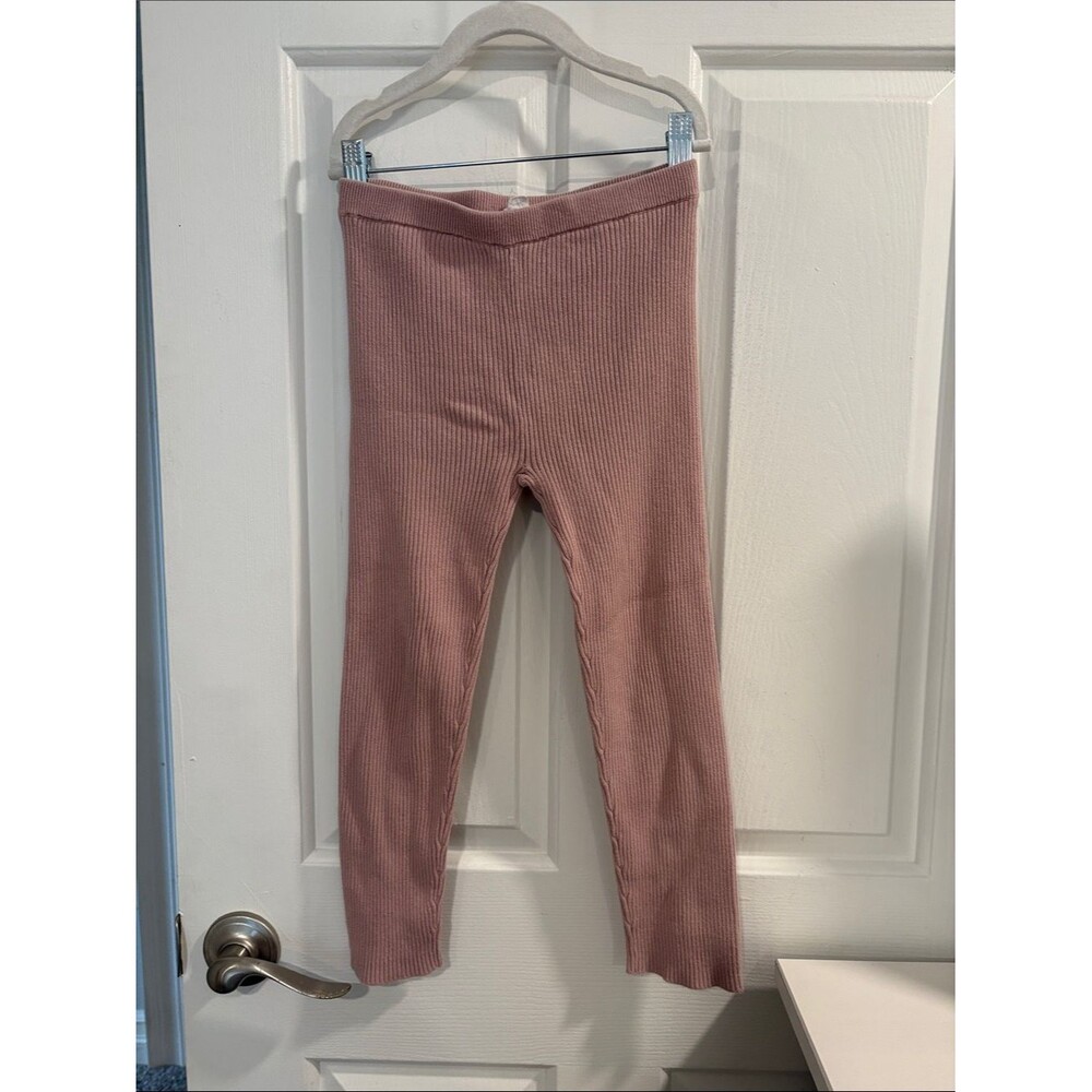 Jamie Kay Frankie Knit Ribbed Leggings in Powder Pink